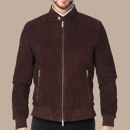 Chocolate Brown Leather Jacket for Men