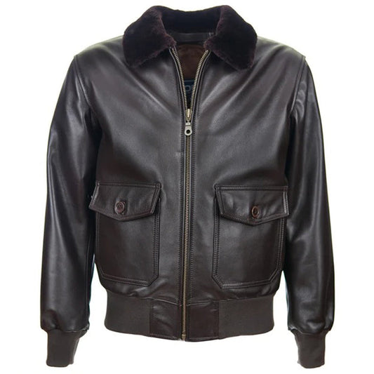 Genuine Leather G1 Navy Flight Jacket For Men