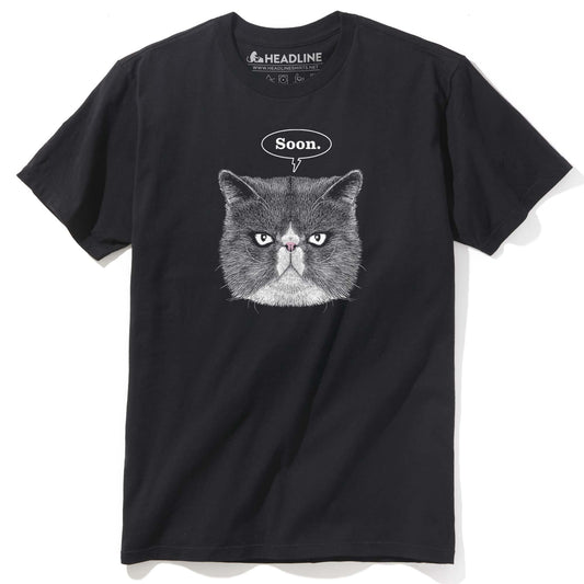 Men's Evil Cat Funny Graphic T-Shirt | Cool Soon Tee | Solid Threads