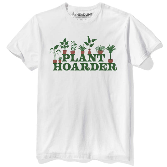 Men's Plant Hoarder Funny Graphic T-Shirt | Designer Gardening Succulents Tee | Solid Threads