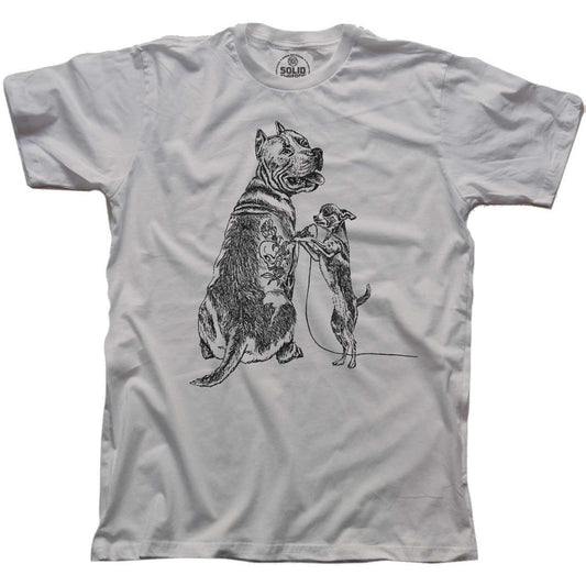 Men's Getting Inked Cool Pitbull Graphic T-Shirt | Designer Dog Tattoo Chihuahua Tee | Solid Threads