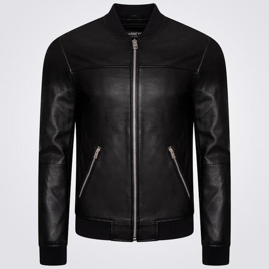Men's Real Leather Bomber Jacket