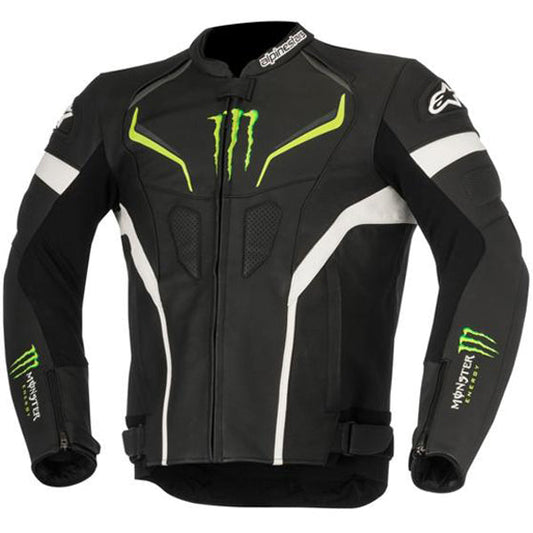 Monster Energy Motorcycle Black Leather Jacket