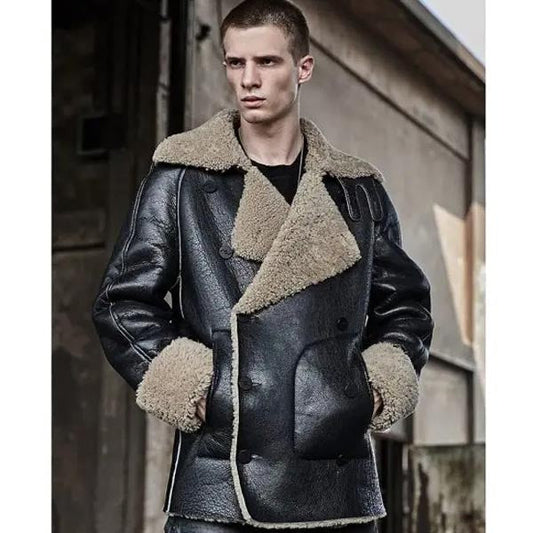 New Men's Fashion Sheepskin Shearling Winter Fur Coat
