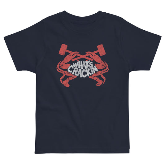 Toddler's Crackin' Crab Retro Extra Soft T-Shirt | Funny Seafood Feast Tee | Solid Threads