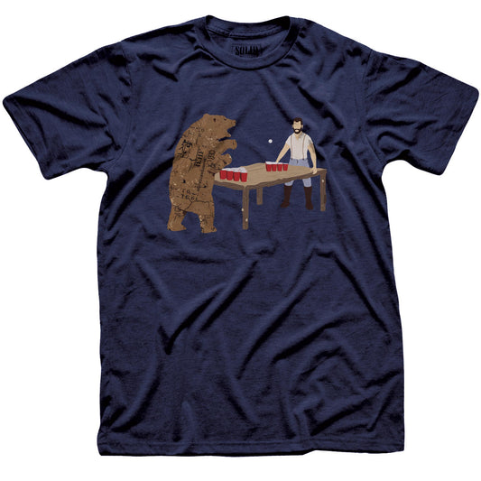 Men's Bear-Pong Funny Graphic T-Shirt | Cool Beer Pong Tee | Solid Threads