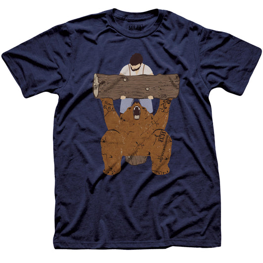 Men's Bear-Spotting Funny Graphic T-Shirt | Cool Animal Gym Tee | Solid Threads