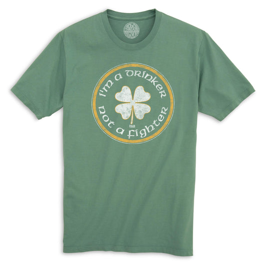 I'm A Drinker Not A Fighter Vintage Organic Cotton T-shirt | Funny St Paddy's Tee | Solid Threads