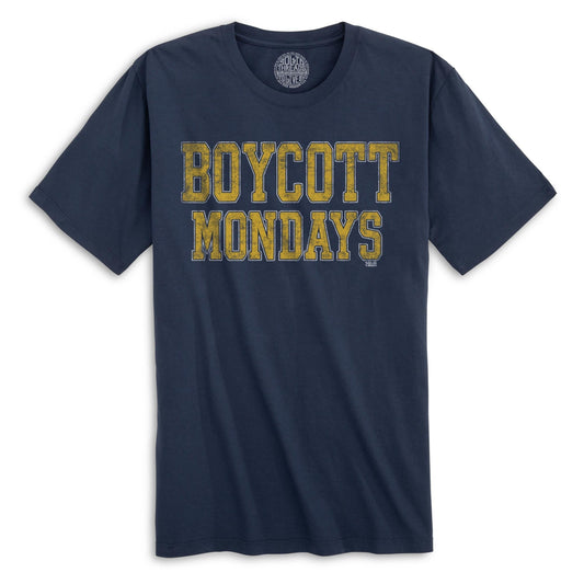 Boycott Mondays Vintage Organic Cotton T-shirt | Funny Weekend Party Tee | Solid Threads