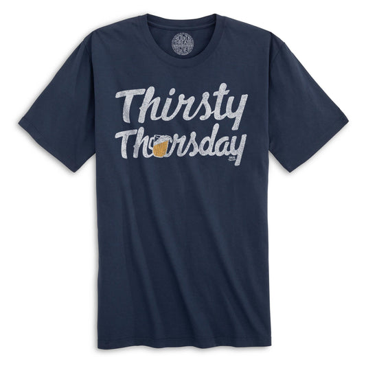 Thirsty Thursday Vintage Organic Cotton T-shirt | Funny Drinking Tee | Solid Threads
