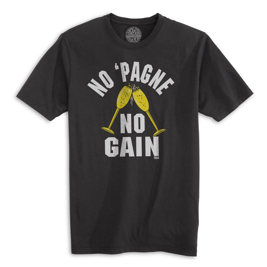 No Pagne No Gain Vintage Organic Cotton T-shirt | Funny Champagne Tee | Solid Threads