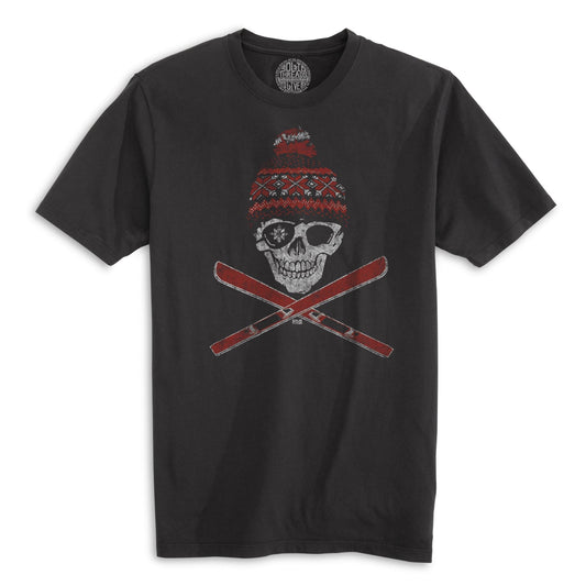 Ski Skull Cool Organic Cotton T-shirt | Vintage Winter Mountains Tee | Solid Threads