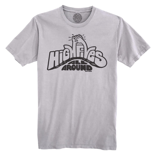 High Fives All Around Cool Organic Cotton T-shirt | Vintage Wholesome Gift Tee | Solid Threads