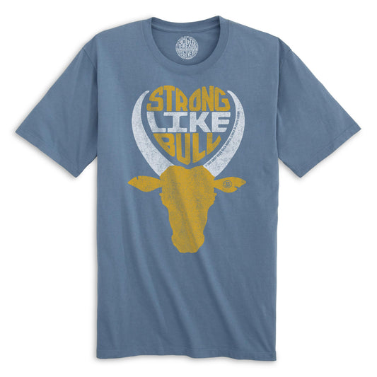 Strong Like Bull | Supports World Health Cool Organic Cotton T-shirt | Vintage 80s Movie Tee | Solid Threads
