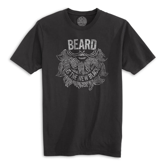 Beard Is The New Black Vintage Organic Cotton T-shirt | Funny Hipster Tee | Solid Threads