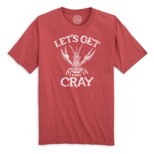 Let's Get Cray Cray Funny Organic Cotton T-shirt | Vintage Seafood Tee | Solid Threads