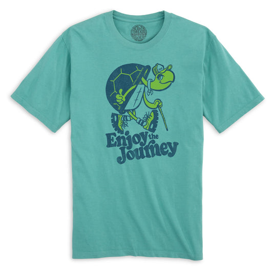 Turtle Enjoy The Journey Cool Organic Cotton T-shirt | Vintage Travel Tee | Solid Threads