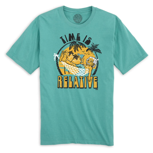 Time Is Relative Retro Organic Cotton T-shirt | Funny Einstein Tee | Solid Threads
