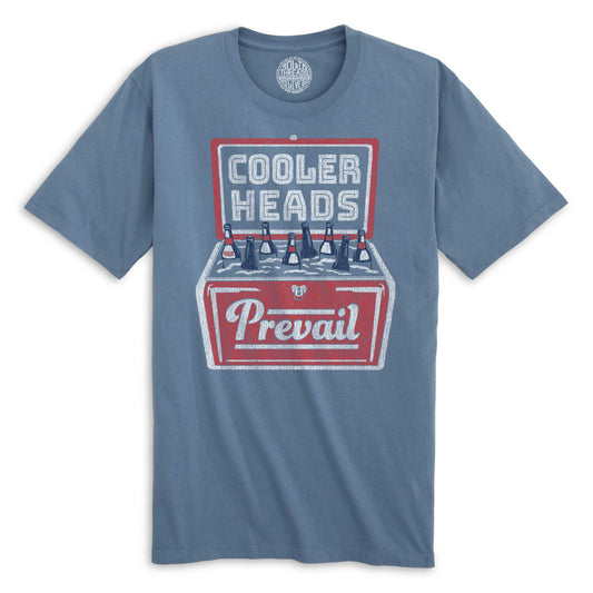 Cooler Heads Vintage Organic Cotton T-shirt | Funny Drinking Tee | Solid Threads