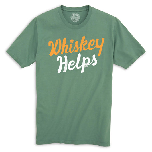 Irish Whiskey Helps Funny Organic Cotton T-shirt | Vintage St Paddy's Tee | Solid Threads