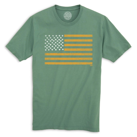 Irish American Vintage Organic Cotton T-shirt | Cool St Paddy's Tee | Solid Threads