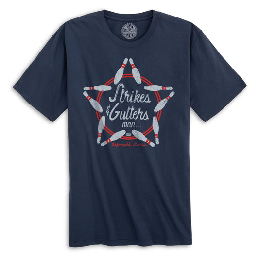 Strikes & Gutters Vintage Organic Cotton T-shirt | Funny Big Lebowski Tee | Solid Threads