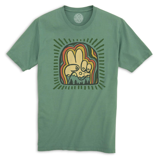Men's Peace Mountains Cool Artsy Scenery Graphic Tee | Retro Nature Triblend T-Shirt | SOLID THREADS