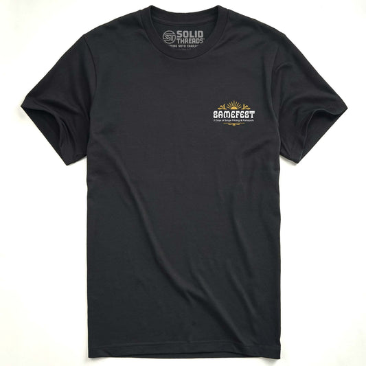 Men's Samefest Funny Signature T-Shirt in Black Front View