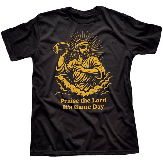 Men's Thank The Lord It's Gameday Cool Signature T-Shirt in Black Fit Attributes