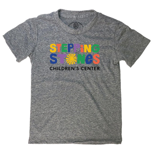 Kids Rainbow Sunburst Cool Graphic T-Shirt | Artistic Vermont Children's Center Tee | Solid Threads