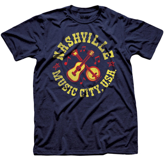 Men's Banjo City Cool Graphic T-Shirt | Vintage TN Music Tee | Solid Threads