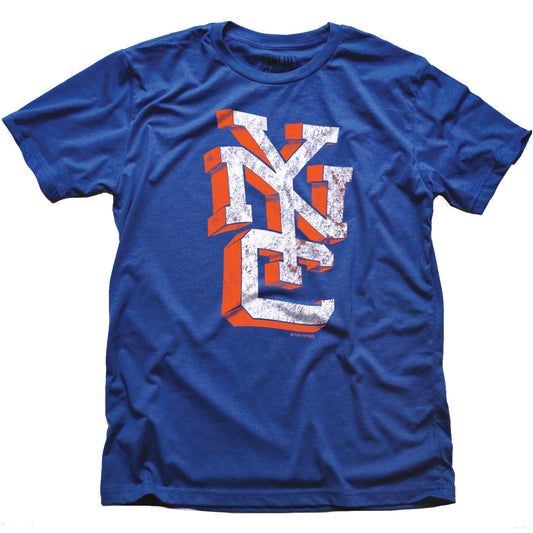 Men's Nyc In 3D Cool Graphic T-shirt | Vintage New York City Tee | Solid Threads