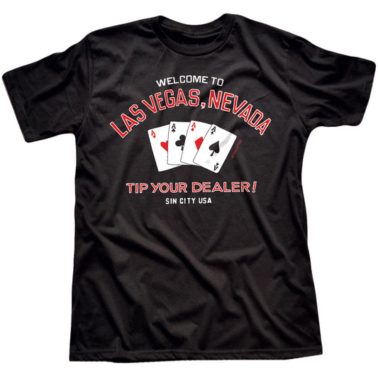 Men's Tip Your Dealer Cool Graphic T-Shirt | Vintage Nevada Las Vegas Tee | Solid Threads