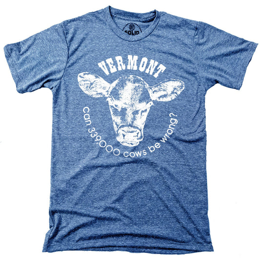 Men's Vermont Cows Funny Graphic T-Shirt | Vintage Vt Farm Tee | Solid Threads