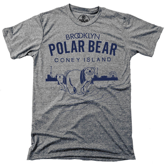 Men's Brooklyn Polar Bear Funny Graphic T-Shirt | Vintage New York Coney Island Tee | Solid Threads