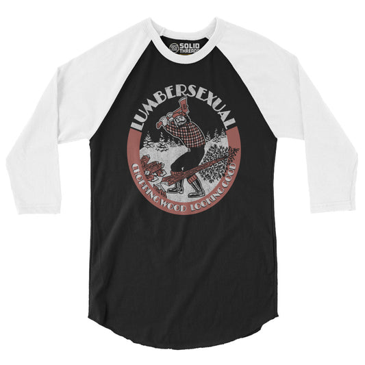 Lumbersexual Blackwash Vintage Baseball Raglan | Funny Lumberjack Tee | Solid Threads