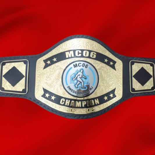 Custom Name and MC 06 Swedesboro NJ Logo Wrestling Championship Belt