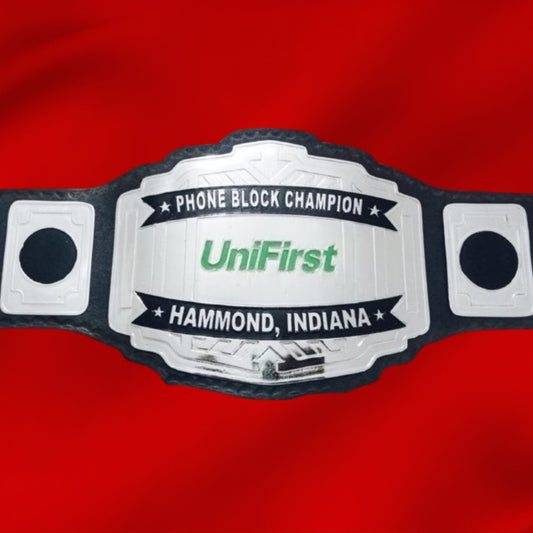 Custom UniFirst Logo Wrestling Championship Belt