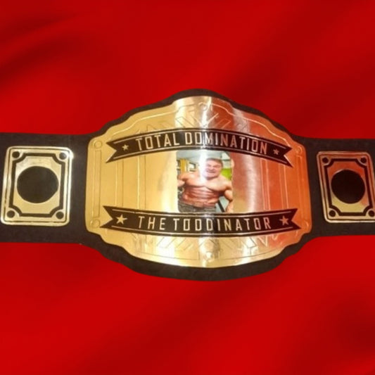 Custom Name and Men Picture Logo Wrestling Championship Belt