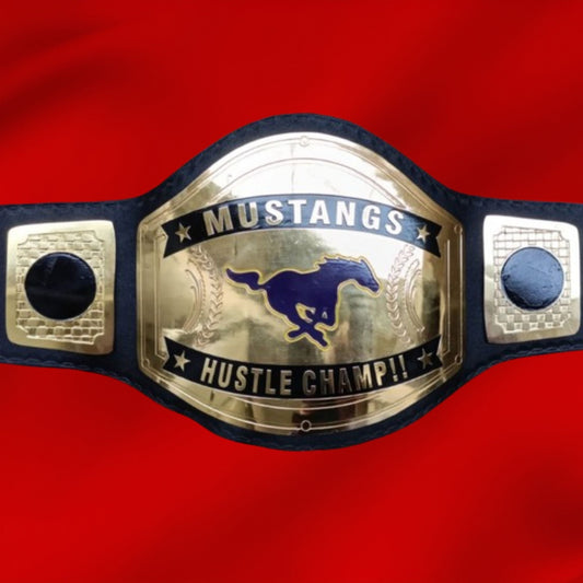 Custom Name and Mustangs Logo Wrestling Championship Belt