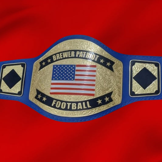 Custom Name and American Flag Logo Wrestling Championship Belt
