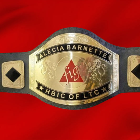 Custom Name and Fig Triangle Logo Wrestling Championship Belt