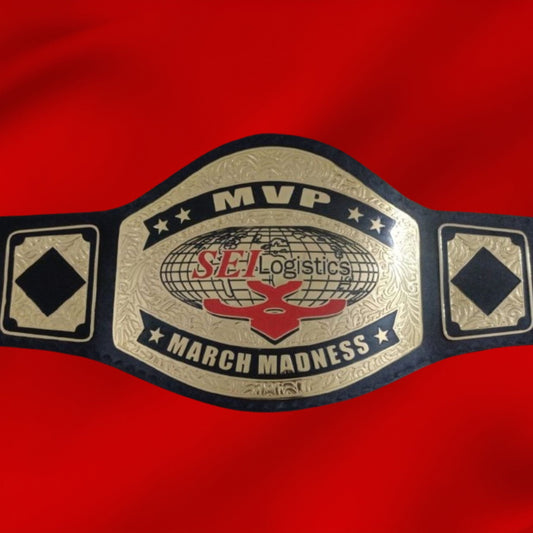 Custom SEI Logistics World Logo Wrestling Championship Belt
