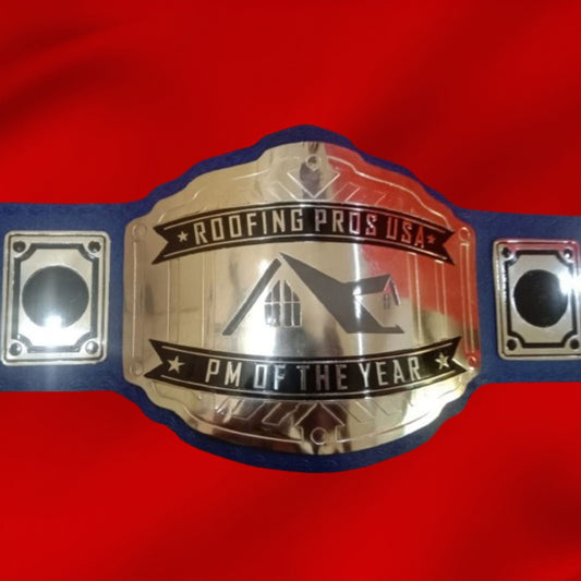 Custom Name and Roofing Pros USA Logo Wrestling Championship Belt