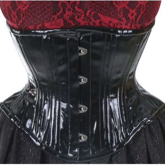 Women Vinyl Steel Boned Gothic Corset Waist Cinchers