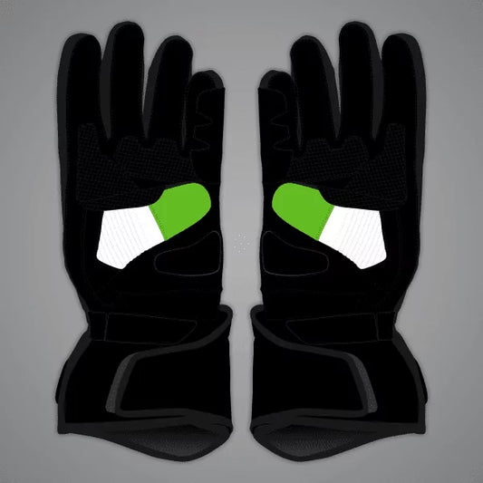 Alex Lowes Black and Green Motorcycle Gloves 2024