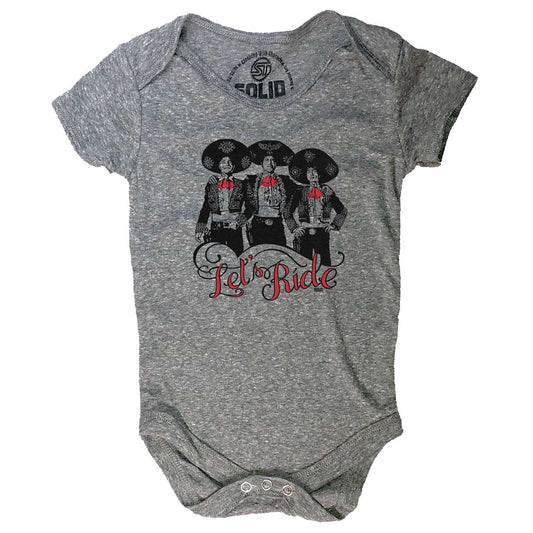 Baby Let's Ride Retro 80s Movie Graphic One Piece | Cute Three Amigos Baby Romper | Solid Threads