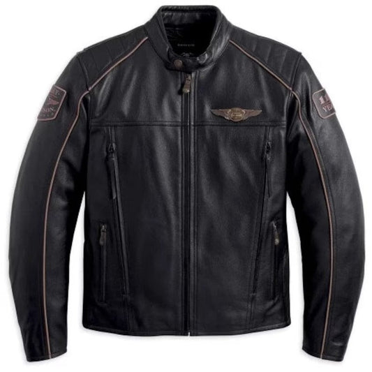Harley Davidson Asylum Black Leather Biker Jacket