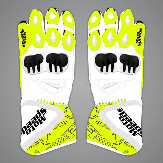 Alvaro Bautista White Motorcycle Gloves SBK 2024