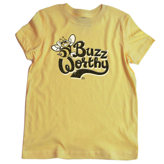 Kids Buzzworthy Cool Summer Pollinator Graphic T-Shirt | Funny Bumble Bee Tee | Solid Threads